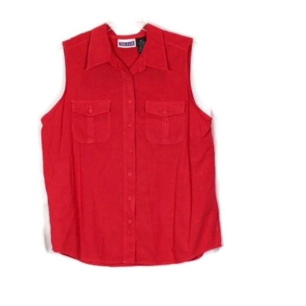 Erika II & Co Red Women's 2 Piece Shorts Sleeveless Top Blouse Set Outfit 1X 044